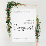 Minimalist Welcome to Our Engagement Sign<br><div class="desc">Elegant simple welcome sign will be great for engagement celebration. Sign can be personalized with the bride's and groom's names,  date and place of event or any other details. You can also change font and background colours,  or add couple's photo or any other image to the background.</div>