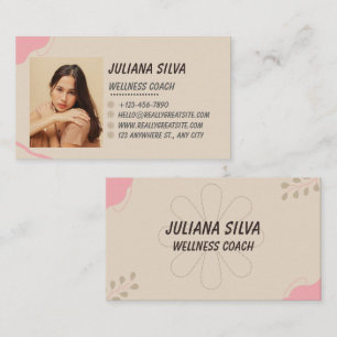 Minimalist Wellness Coach Custom Business Card