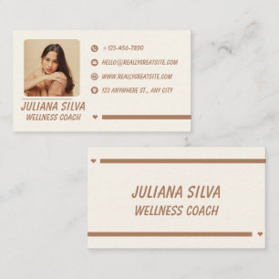 Minimalist Wellness Coach Custom Business Card