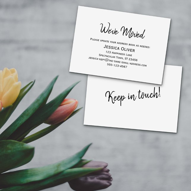 Minimalist "We've Moved" Card on Editable White (Creator Uploaded)