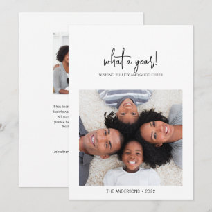 Minimalist What A Year Christmas Holiday Card
