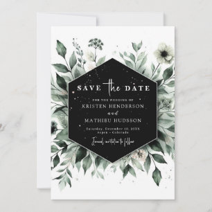 Minimalist Whimsical Romantic Sage Green Wedding Save The Date
