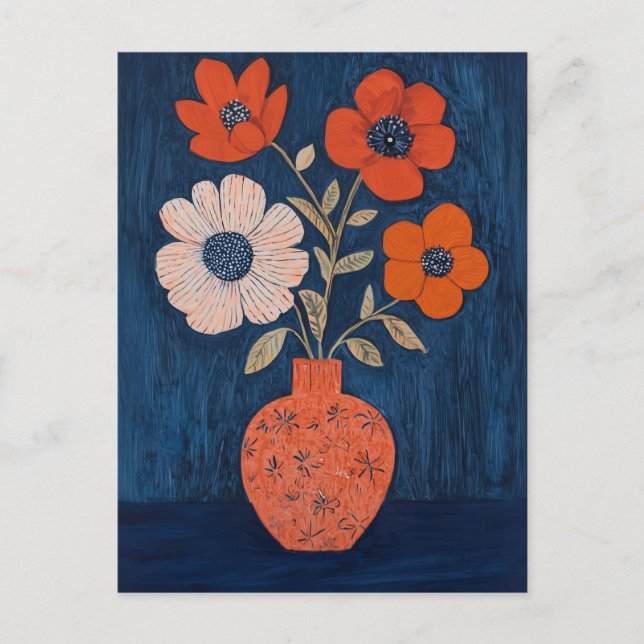 Minimalist Whimsy Flowers No.032 Postcard (Front)