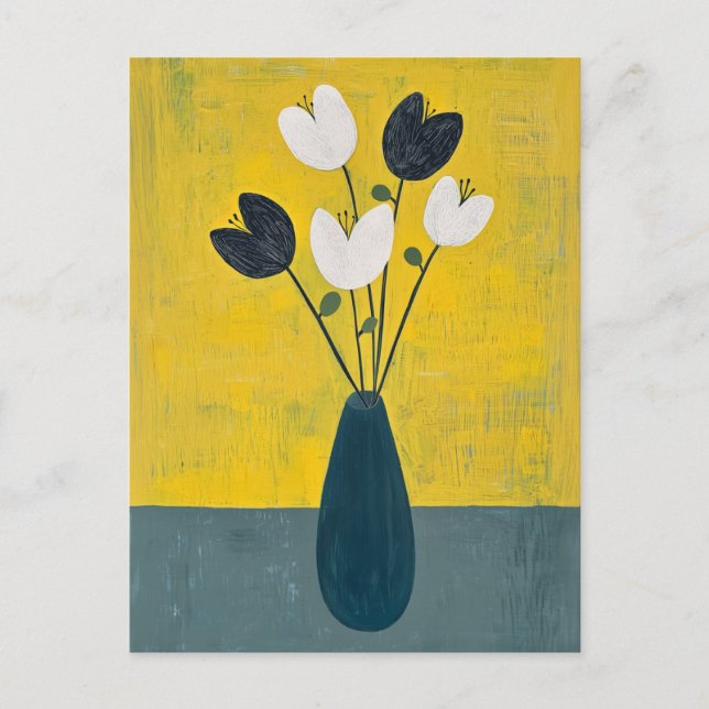 Minimalist Whimsy Flowers No.033 Postcard (Front)