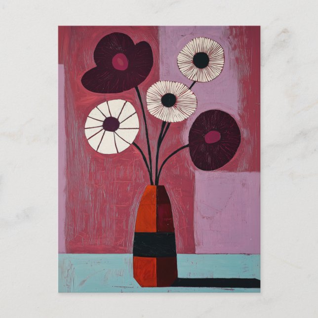 Minimalist Whimsy Flowers No.036 Postcard (Front)