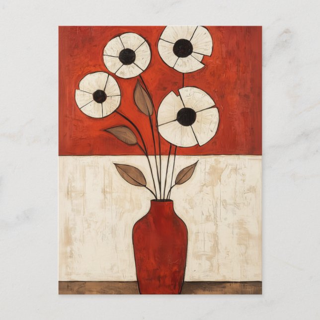 Minimalist Whimsy Flowers No.039 Postcard (Front)