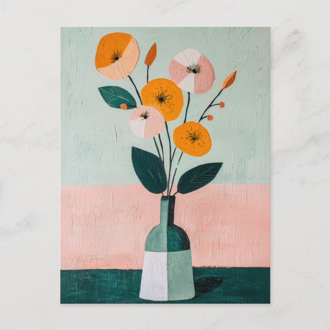 Minimalist Whimsy Flowers No.041 Postcard (Front)