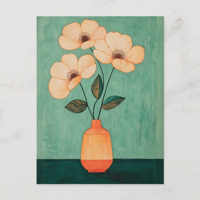 Minimalist Whimsy Flowers No.043 Postcard (Front)