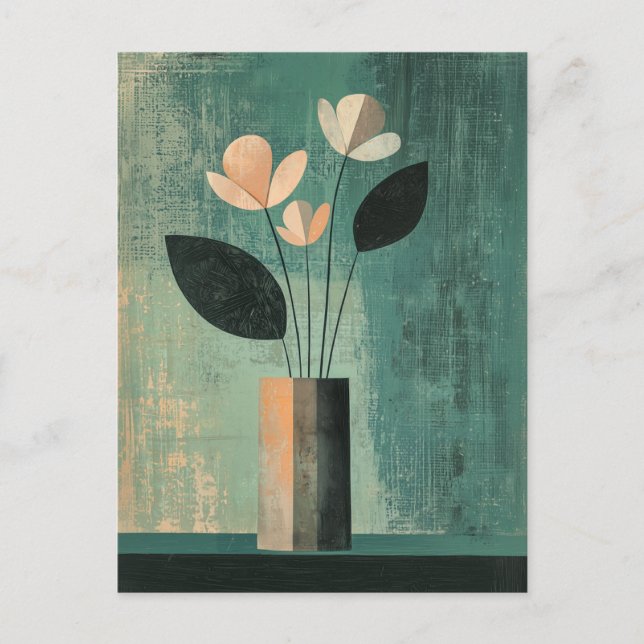 Minimalist Whimsy Flowers No.045 Postcard (Front)