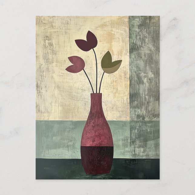 Minimalist Whimsy Flowers No.064 Postcard (Front)