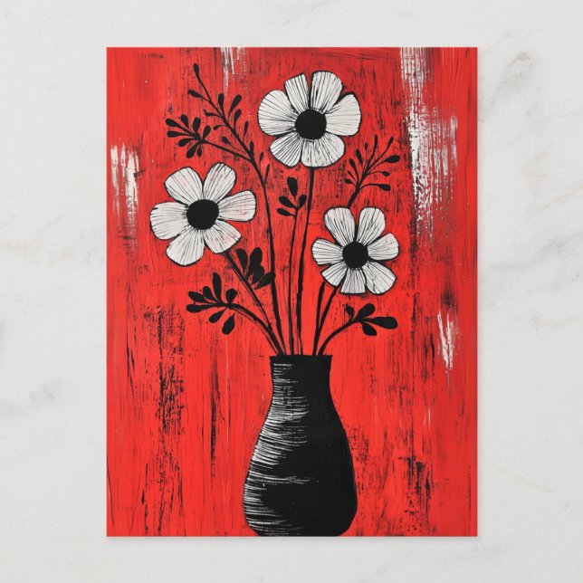 Minimalist Whimsy Flowers No.067 Postcard (Front)
