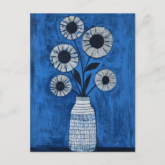 Minimalist Whimsy Flowers No.070 Postcard (Front)