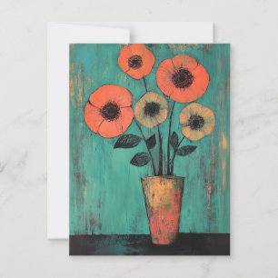 Minimalist Whimsy Flowers No.086 Postcard