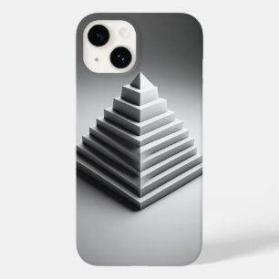 Minimalist White 3D Pyramid Phone Case - Modern 
