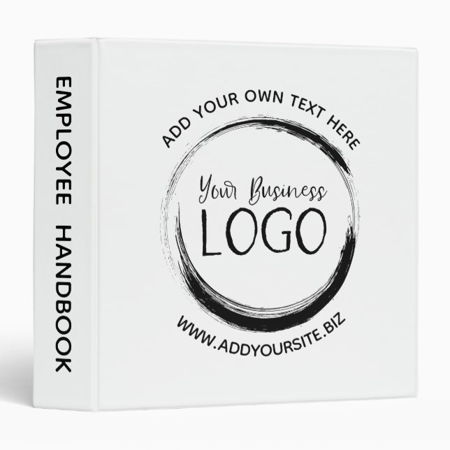 Minimalist White and Black Round Logo Binder (Front/Spine)