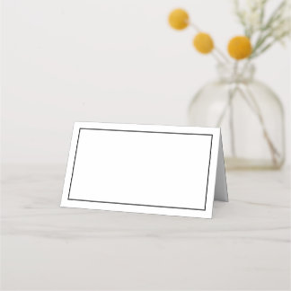 Minimalist White and Black Wedding Place Cards