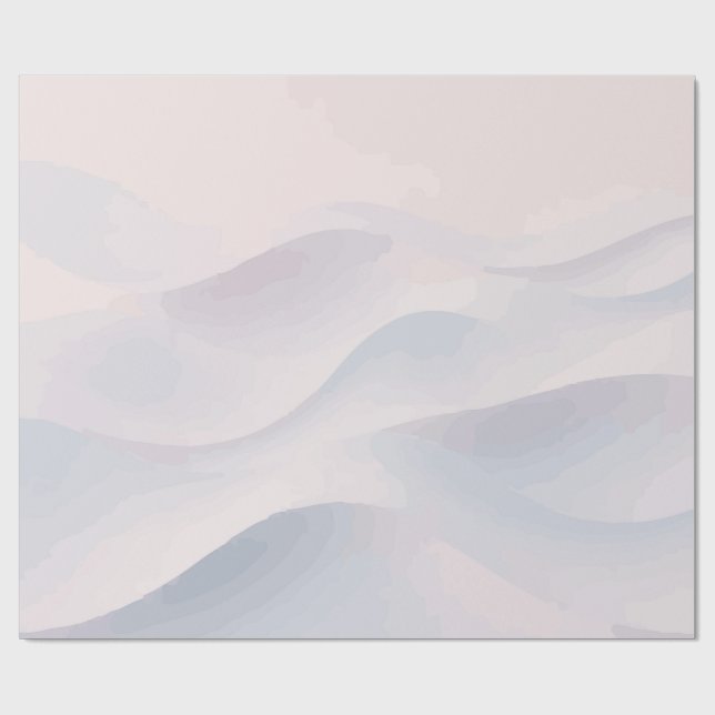 Minimalist White and Cream Wavy Abstract Pattern Wrapping Paper (Flat)