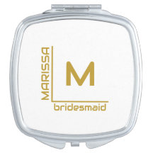 Minimalist White and Gold Personalized Bridesmaid