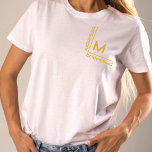 Minimalist White and Gold Personalized Bridesmaid T-Shirt<br><div class="desc">This Minimalist White and Gold Personalized Bridesmaid T-Shirt is the perfect gift for your bridal party. This t-shirt features an elegant design that will make your bridesmaids feel special and appreciated. The personalized touch adds a unique element to the gift, creating a lasting memory of your special day. Show your...</div>