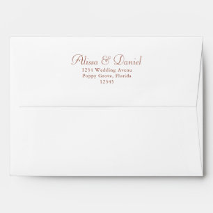 Minimalist White and Terracotta Wedding Envelope