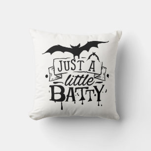 Minimalist White Background Graffiti Halloween Throw Pillow