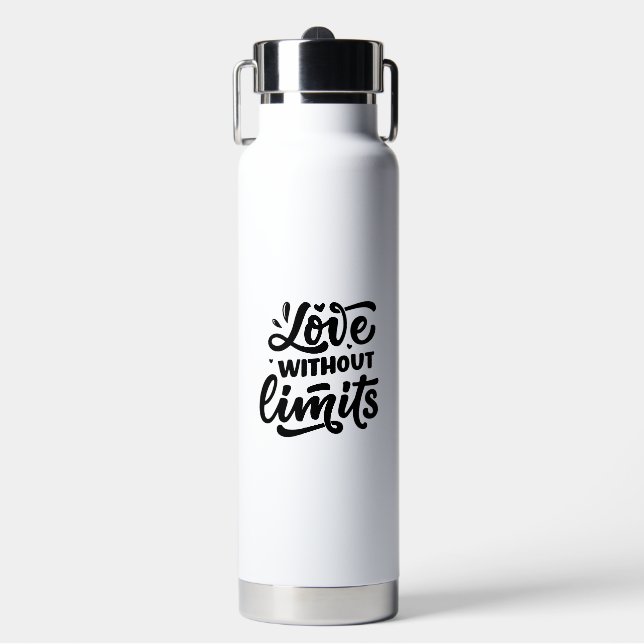 Minimalist White Background Graffiti Motivation Water Bottle (Front)