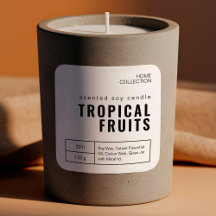 Minimalist White & Black  Candle Labels Stickers 