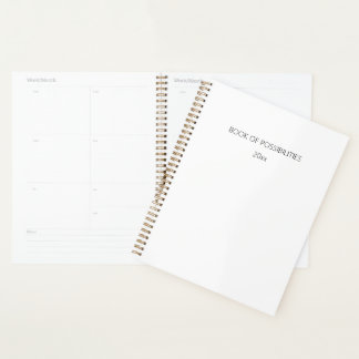 Minimalist White Black Customizable Year Planner