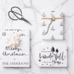 Minimalist White Black Merry Christmas Quote Gift Wrapping Paper Sheet<br><div class="desc">Minimalist White Black Merry Christmas Quote Gift Wrapping Paper Sheets . It is a set of 3 sheets with different designs . One has Merry Christmas written in a beautiful font . The second has Christmas trees pattern and the third sheet has the quote ITS THE MOST WONDERFUL TIME OF...</div>