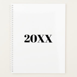 Minimalist white black modern typography custom planner