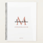 Minimalist White Black Rose Gold Monogram Name Planner<br><div class="desc">This simple,  elegant,  stylish black,  white and rose gold design features your personalized name and monogram in trendy,  stylish topography. This item can be and an excellent gift for you,  your family and friends.</div>