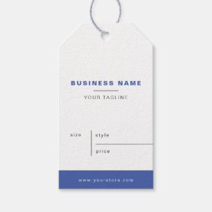 Minimalist White Blue Business Price Hang Tags