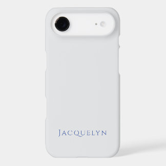 Minimalist White Blue Plain Elegant Modern Name