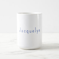 Minimalist White Blue Plain Elegant Modern Name