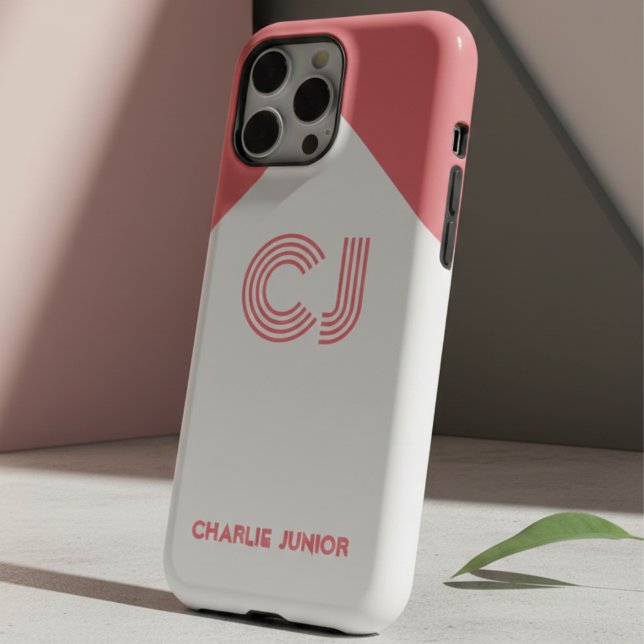 Minimalist White & Blush Pink Monogram Custom Name (Creator Uploaded)