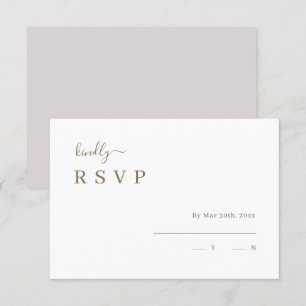 Minimalist White Blush Wedding RSVP Invitation