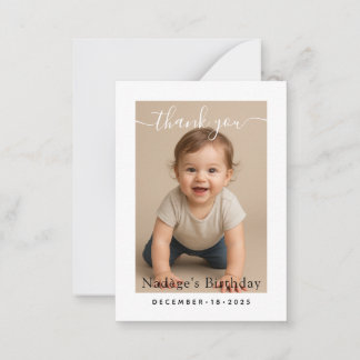 Minimalist White Border Birthday Dinner Photo Card
