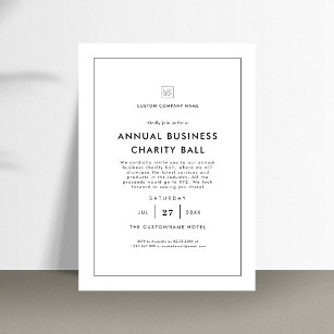 Minimalist White Business Party Event Fundraiser Invitation