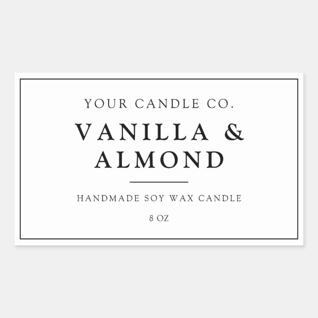 Minimalist White Candle Label (Front)