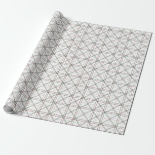 Minimalist White Christmas Geometric Plaid Wrapping Paper