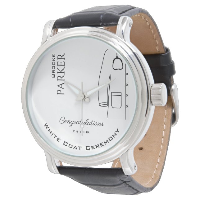 Minimalist White Coat Ceremony  Congratulations Watch (Angled)