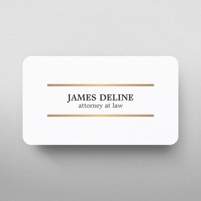 Minimalist White Copper Lines Attorney at law Business Card (Creator Uploaded)