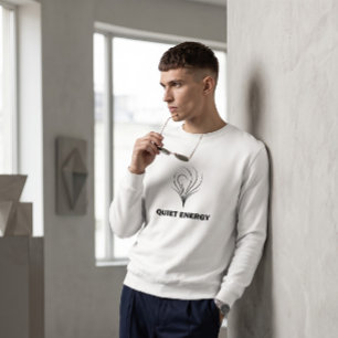Minimalist White Crewneck Sweatshirt Abstract