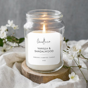 Minimalist White Custom Candle Label