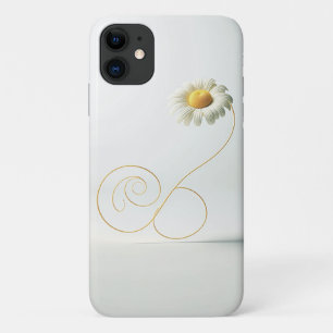 Minimalist White Daisy Flower Art - Elegant Aesthe iPhone 11 Case