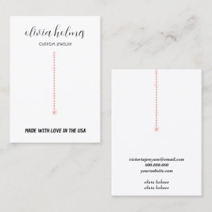 Minimalist white diamond jewellery business card