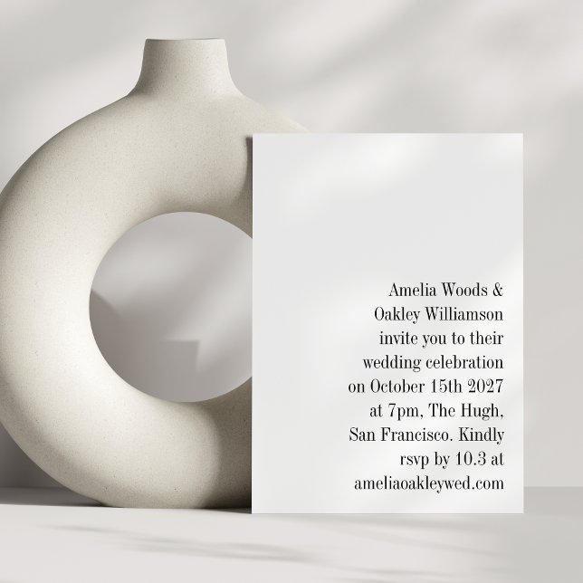 Minimalist White Elegant Stylish Modern Wedding Invitation (Creator Uploaded)