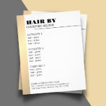 Minimalist White Faux Gold Line Hairstylist Menu<br><div class="desc">Elegant menu brochure template design for beauty/hair related professionals. Simple elegant design with faux gold/black line and white background. Clean elegant design. If you need any help to customize this product,  please contact us.</div>