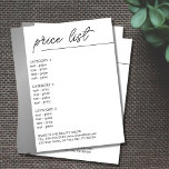 Minimalist White Faux Silver Line Beauty Menu<br><div class="desc">Elegant menu brochure template design for beauty related professionals. Simple elegant design with faux silver/black line and white background. Clean elegant design. If you need any help to customize this product,  please contact us.</div>