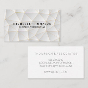 Minimalist White Geometric Background Business Card
